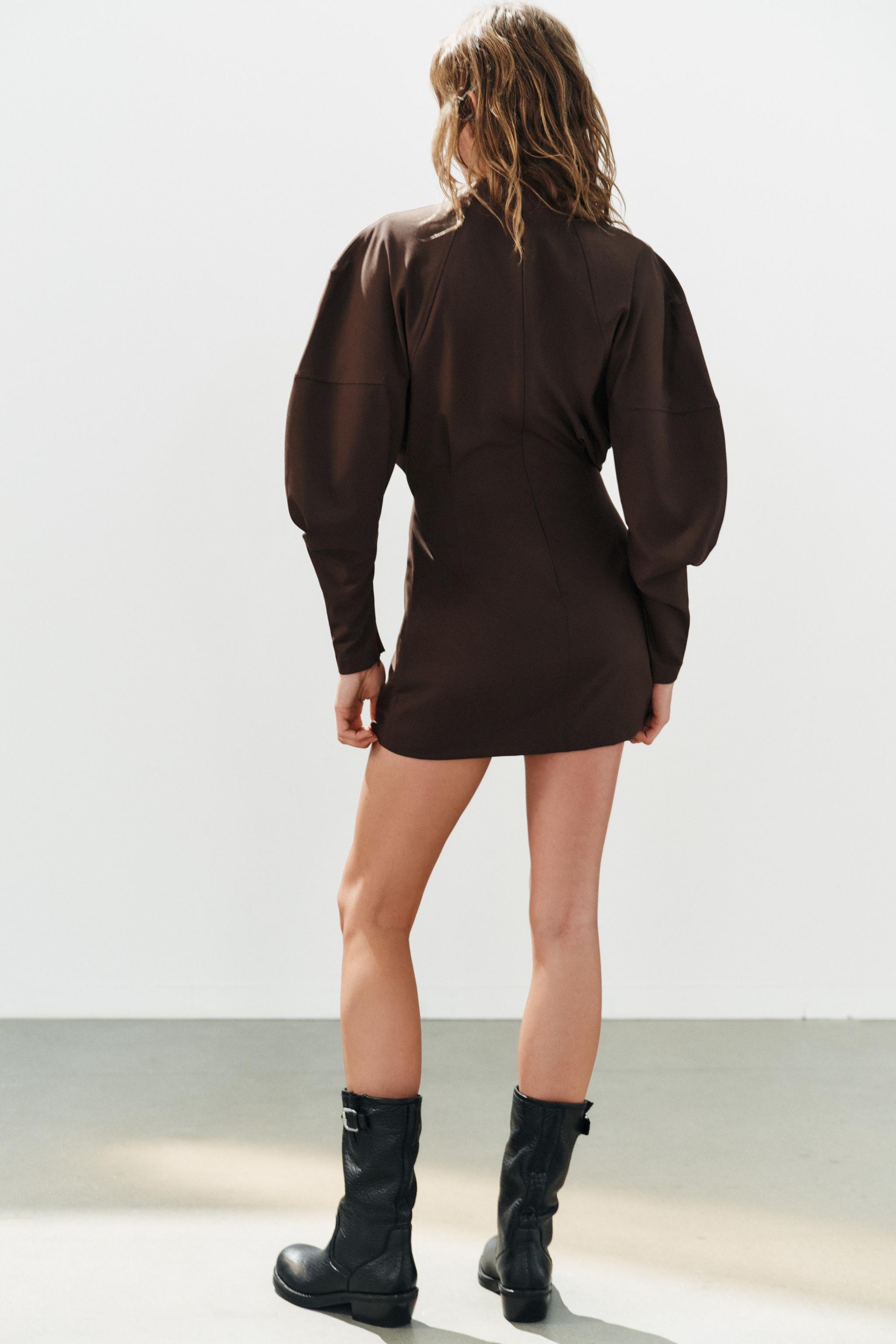 VOLUMINOUS SLEEVE MINI DRESS